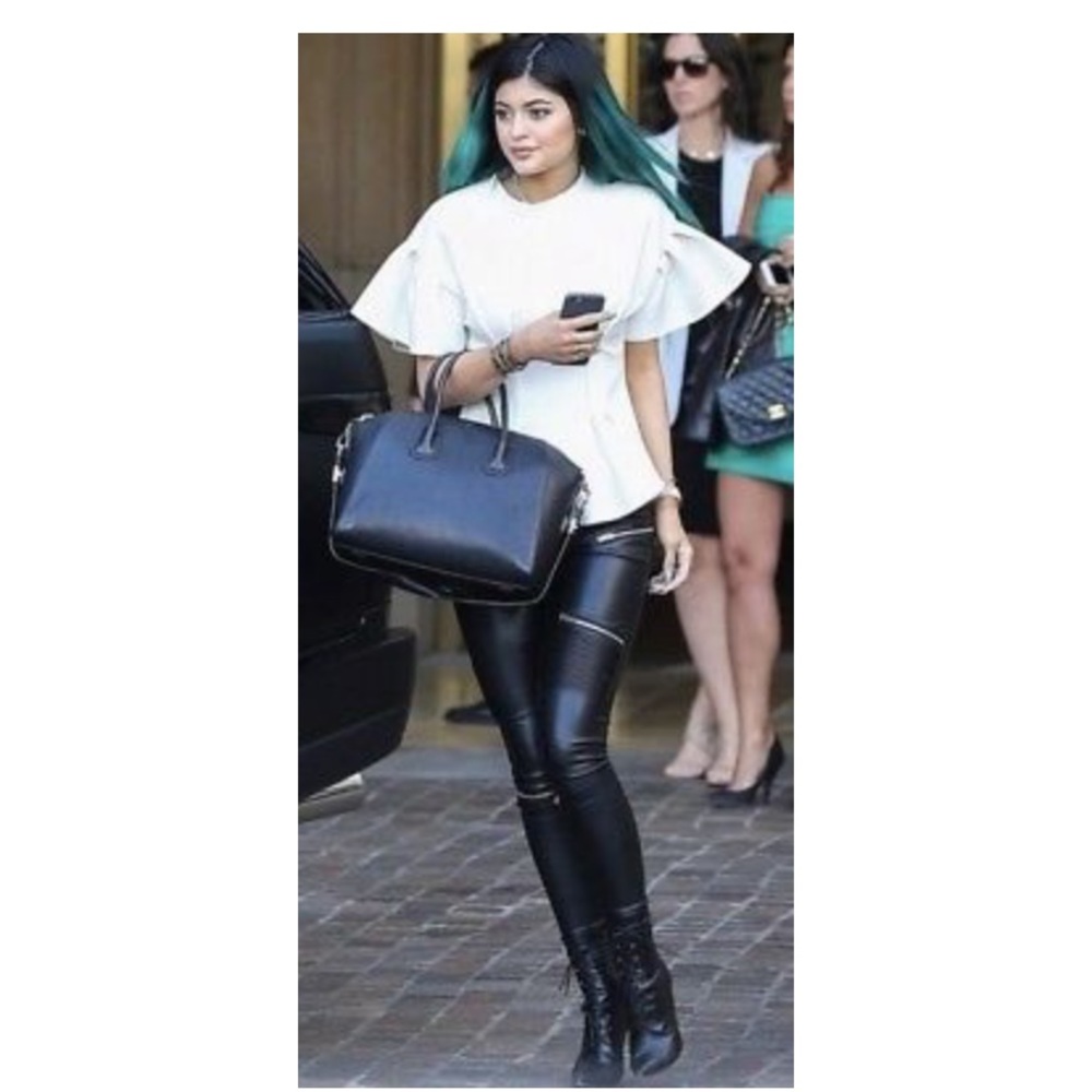 Zara Faux Leather Zip Moto Pant NWT Kylie Jenner